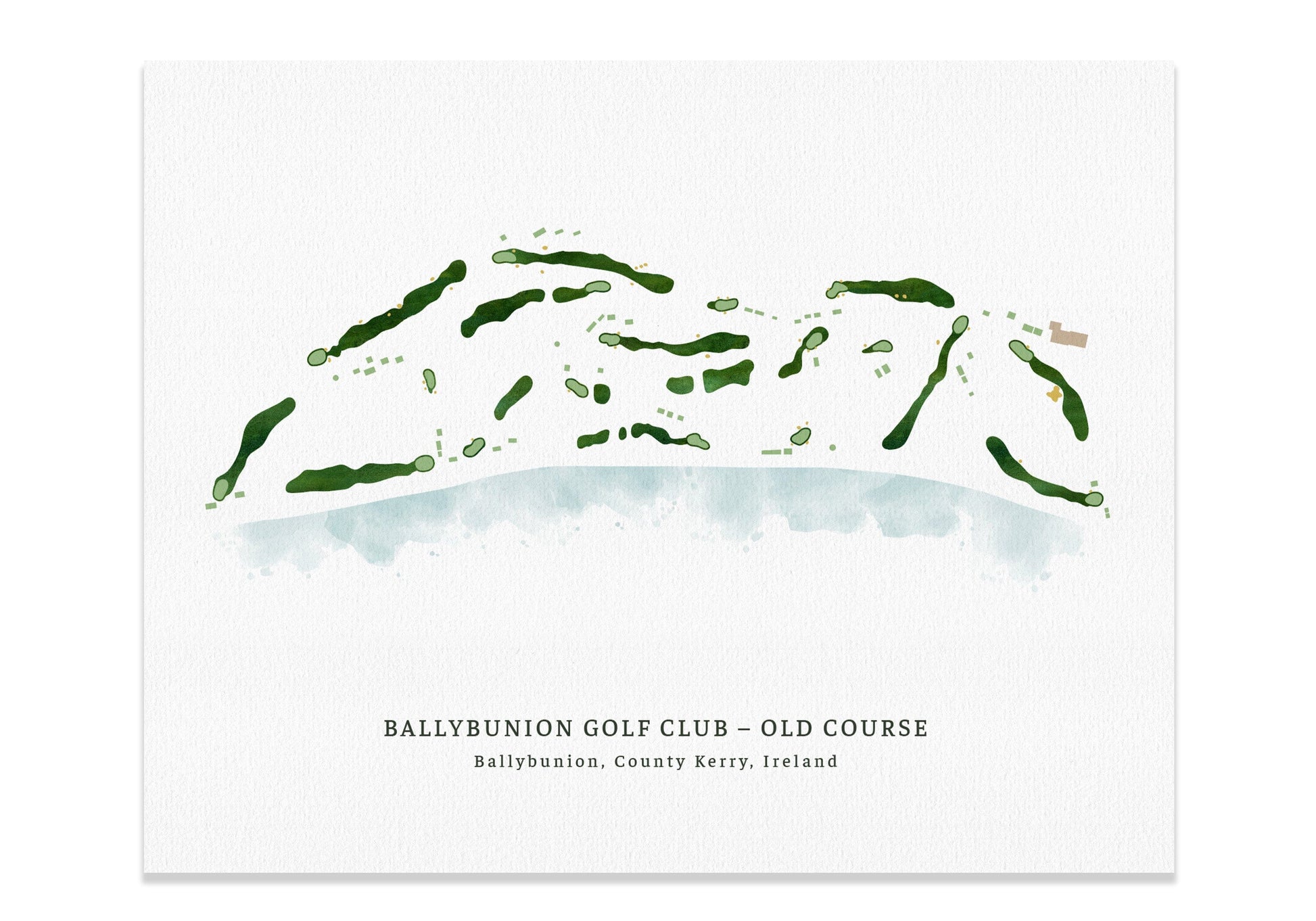 Ballybunyon Golf Club Map, Old Course, Ireland Map World Vibe Studio 8X10 Unframed 