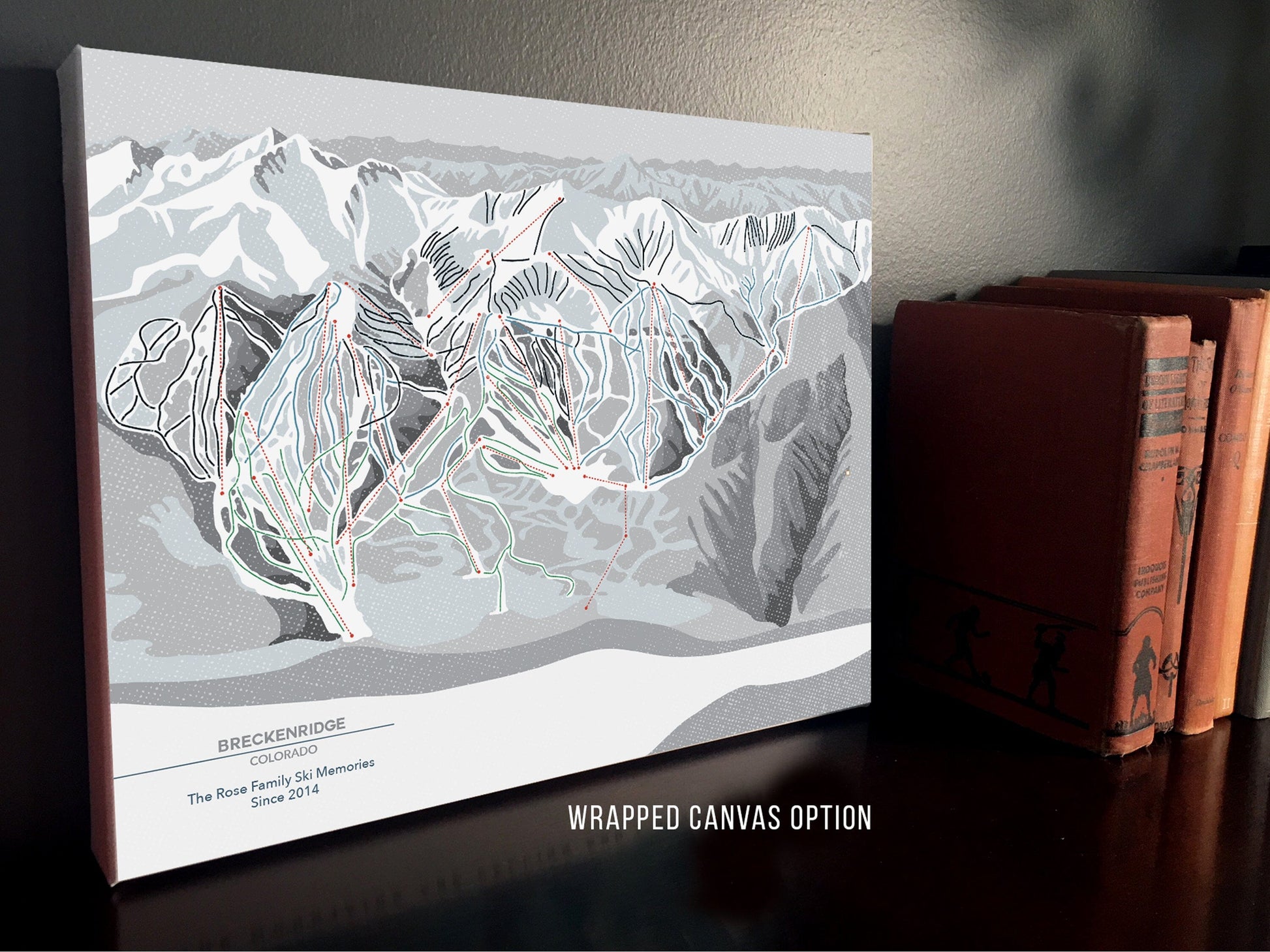 Breckenridge, Colorado Ski Trails Wall Art, Personalized, Ski and Snowboard Gifts Map World Vibe Studio 