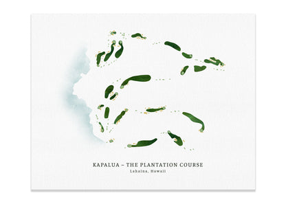 Kapalua Golf Map, Bay And Plantation Course, Wall Art Print for Golfers Map World Vibe Studio 8X10 Unframed PLANTATION