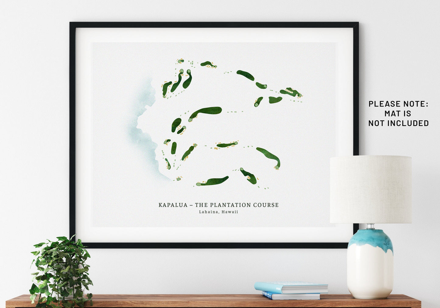 Kapalua Golf Map, Bay And Plantation Course, Wall Art Print for Golfers Map World Vibe Studio 