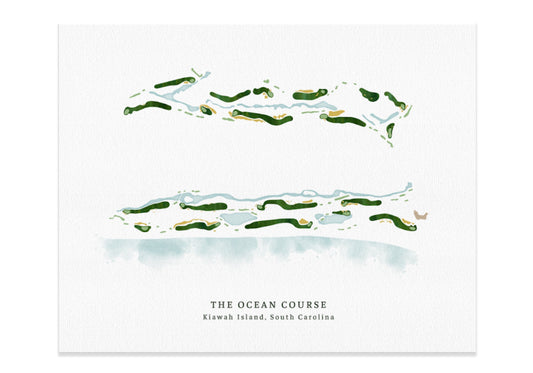 The Ocean Course Map, Kiawah Island, South Carolina, Gift for Golfer Map World Vibe Studio 