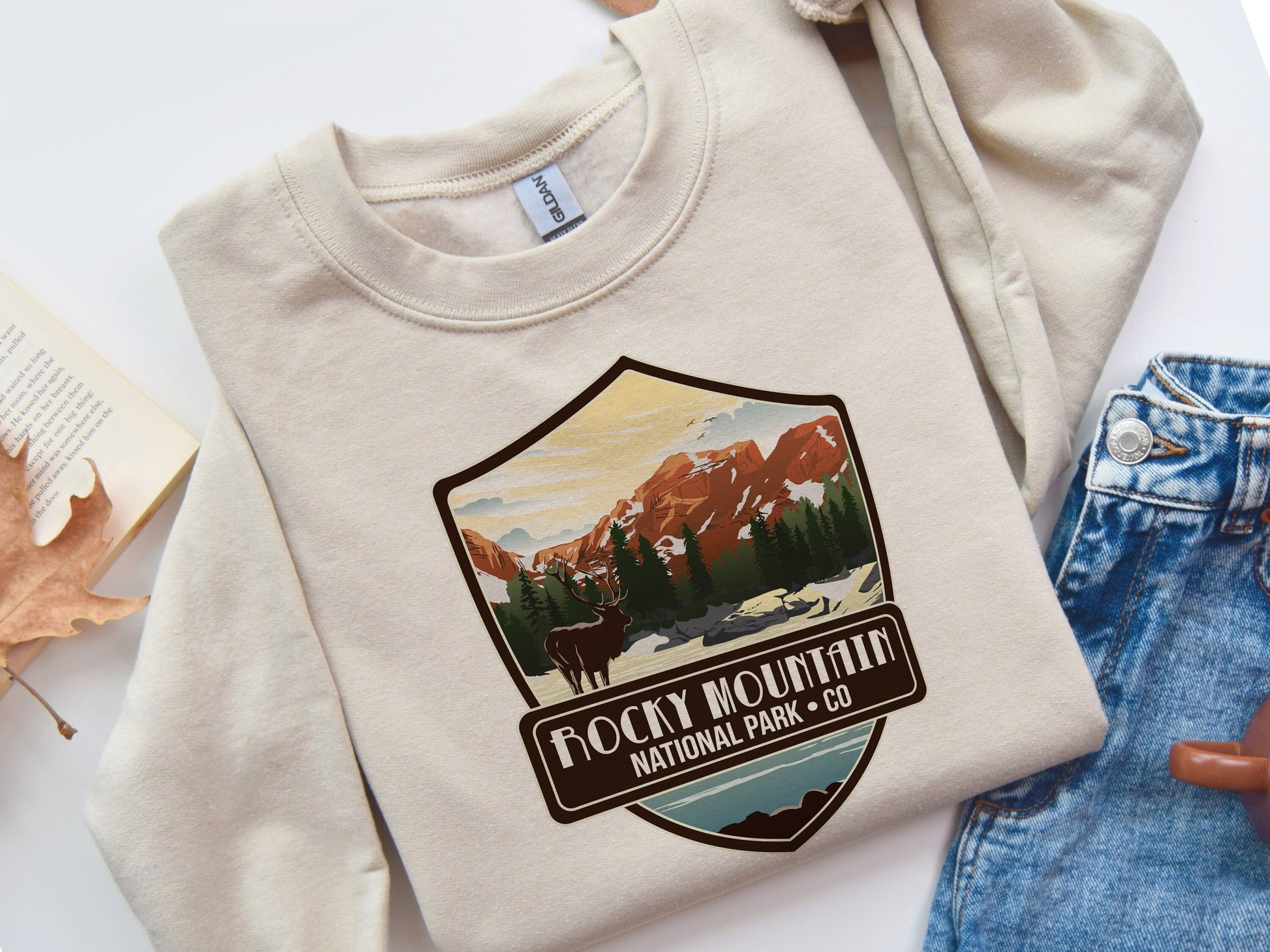 Rocky Mountain Sweatshirt, Colorado National Park, Personalized, UNISEX Map World Vibe Studio 