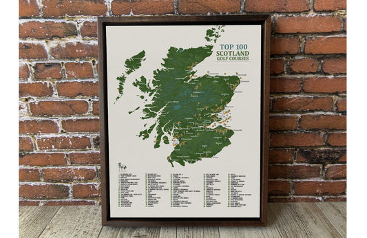 Personalized Push Pin Map of Scotland's Top 100 Golf Courses – Customizable Golf Travel Tracker Map OrderDesk 