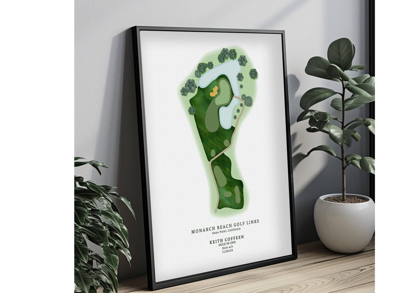 Hole In One, CUSTOM Golf Course, Golf Decor, Golf Gifts Map World Vibe Studio 