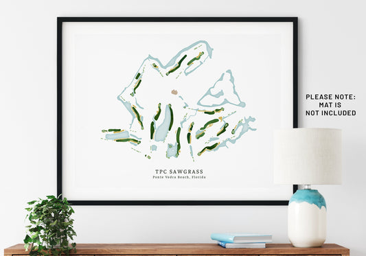 TPC Sawgrass Course Map, Florida, Golf Gifts for Men, Wall Art Map World Vibe Studio 