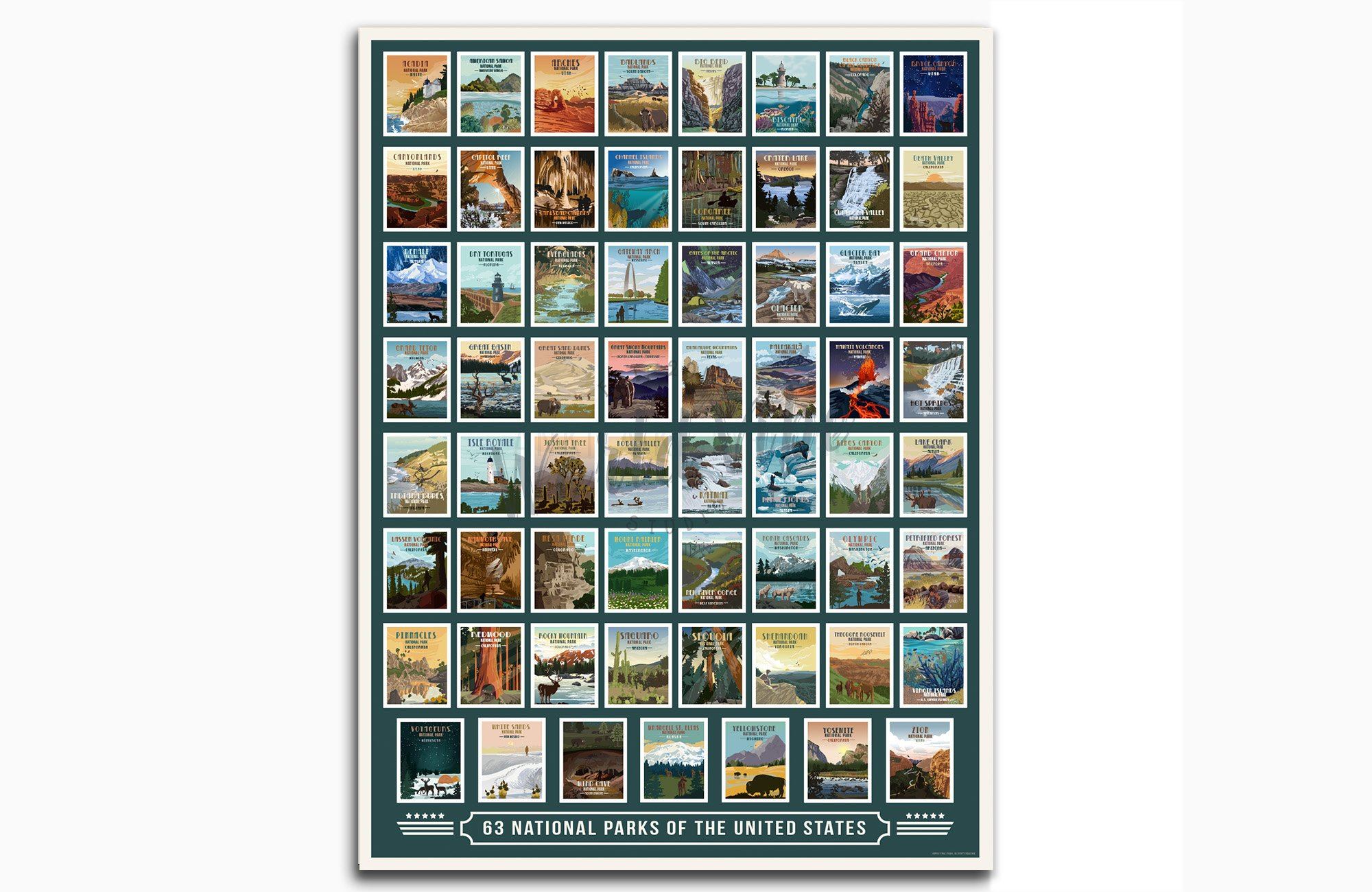 National Park Poster, All-In-One, National Park Wall Decor, National P ...