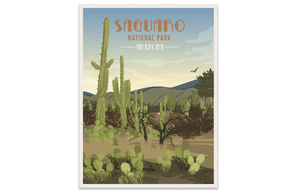 Saguaro National Park, Arizona, National Park Poster, Unframed Map World Vibe Studio 