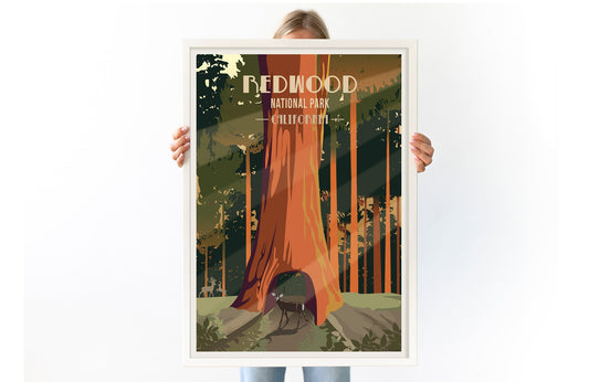 Redwood National Park, California, National Park Poster, Unframed Map World Vibe Studio 