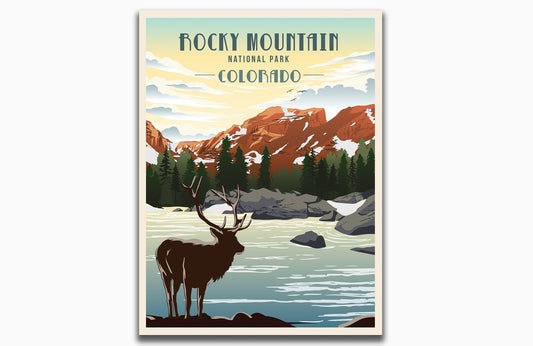 Rocky Mountain National Park, National Park Poster, Unframed Map World Vibe Studio 