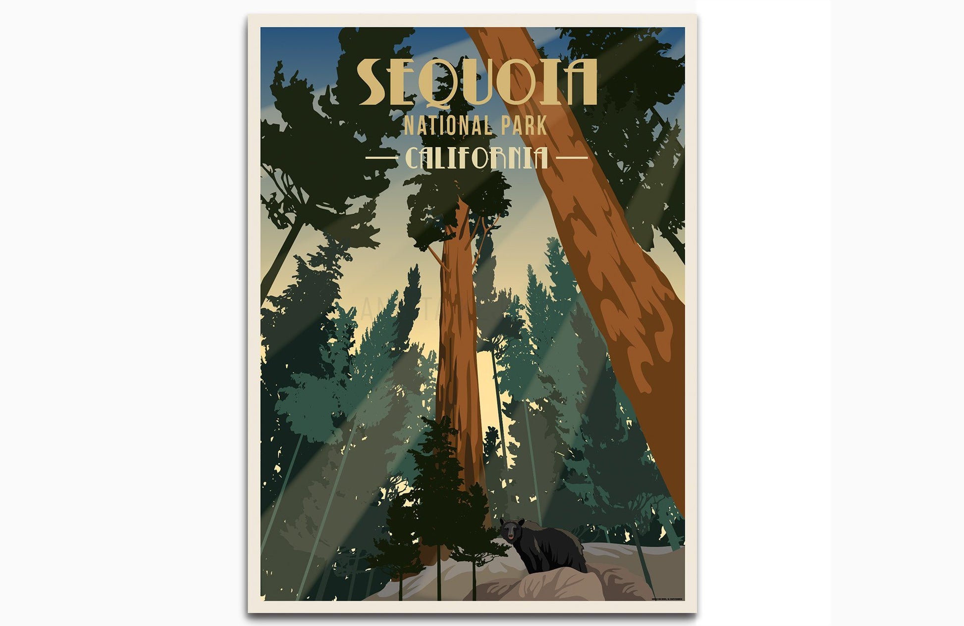 Sequoia National Park, California, National Park Poster, Unframed Map World Vibe Studio 8X10 