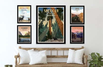 Sequoia National Park, California, National Park Poster, Unframed Map World Vibe Studio 